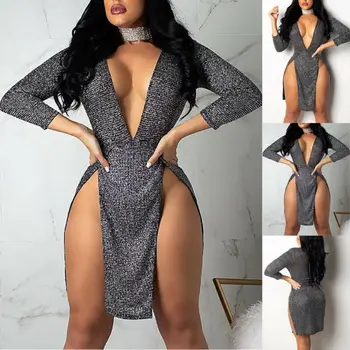 Sexy Women Sequin Bandage Bodycon Evening Party Long Sleeve Cocktail Club Mini Split Dress
Sexy Women Sequin Bandage Bodycon Evening Party Long Sleeve Cocktail Club Mini Split Dress