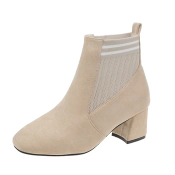 Sexy Ladies Boots Flock Winter Boots Women Shoes Woman Slip on Elastic Band Ankle Boots Square High Heels Botas Mujer Plus Size
Sexy Ladies Boots Flock Winter Boots Women Shoes Woman Slip on Elastic Band Ankle Boots Square High Heels Botas Mujer Plus Size