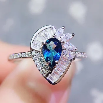 Per jewelry Natural london blue topaz drop luxury ring Free shipping 0.5ct gemstone 925 sterling silver Fine jewelry Q2042713 
Per jewelry Natural london blue topaz drop luxury ring Free shipping 0.5ct gemstone 925 sterling silver Fine jewelry Q2042713