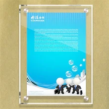 1pcs A4 Acrylic Picture Photo Sheet Plexiglass Poster Display Frame Wall Mounting Holder Stand