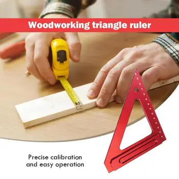 Woodworking Triangular Ruler Aluminum Alloy Durable Clear Scale Corrosion-resistant Triangle Protractor Woodworking Tool 
Woodworking Triangular Ruler Aluminum Alloy Durable Clear Scale Corrosion-resistant Triangle Protractor Woodworking Tool