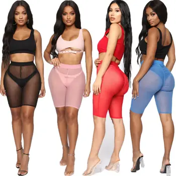 Fashion Women's Mesh High Waist Shorts Beach See Through Sheer Slim Fit Elastic Skinny Shorts Hollow Out Trousers Hot 4Colors
Fashion Women's Mesh High Waist Shorts Beach See Through Sheer Slim Fit Elastic Skinny Shorts Hollow Out Trousers Hot 4Colors