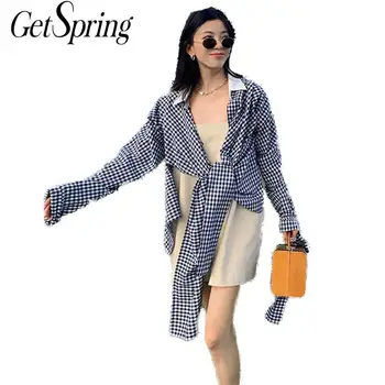 Getspring Women Shirt Long Sleeve Irregular Casual Plaid Woman Blouses Shirts Asymmetry All Match Summer Blouses Tops 2020 New
Getspring Women Shirt Long Sleeve Irregular Casual Plaid Woman Blouses Shirts Asymmetry All Match Summer Blouses Tops 2020 New