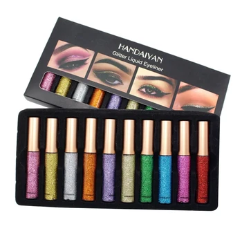 Handaiyan 10Pcs/Set Glitter Eyes Liner For Women Easy To Wear Waterproof Pigmented Red White Gold Liquid Eyeliner Glitter Makeup 
Handaiyan 10Pcs/Set Glitter Eyes Liner For Women Easy To Wear Waterproof Pigmented Red White Gold Liquid Eyeliner Glitter Makeup