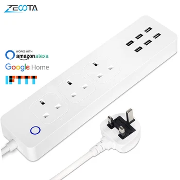 Smart WiFi Power Strip Extension Sockets 3 UK Outlets Plug Adapter 6 USB Port Surge Protector Work with Alexa Google Home IFTTT
Smart WiFi Power Strip Extension Sockets 3 UK Outlets Plug Adapter 6 USB Port Surge Protector Work with Alexa Google Home IFTTT