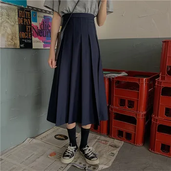 Women Solid Color Elegant Pleated Skirt Zipper High Waist Long Skirt Female Autumn Ladies Midi Skirt Saia S-L
Women Solid Color Elegant Pleated Skirt Zipper High Waist Long Skirt Female Autumn Ladies Midi Skirt Saia S-L