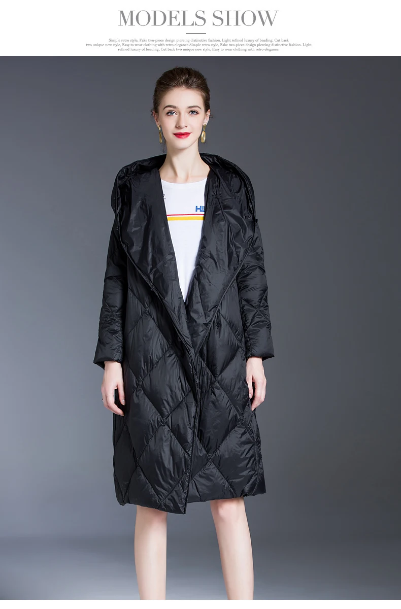 Womens Down Jacket for Women Winter 2020 Light Down Coats Long Warm Puffer Jacket Clothing Hooded Parka Female Loose outerwear