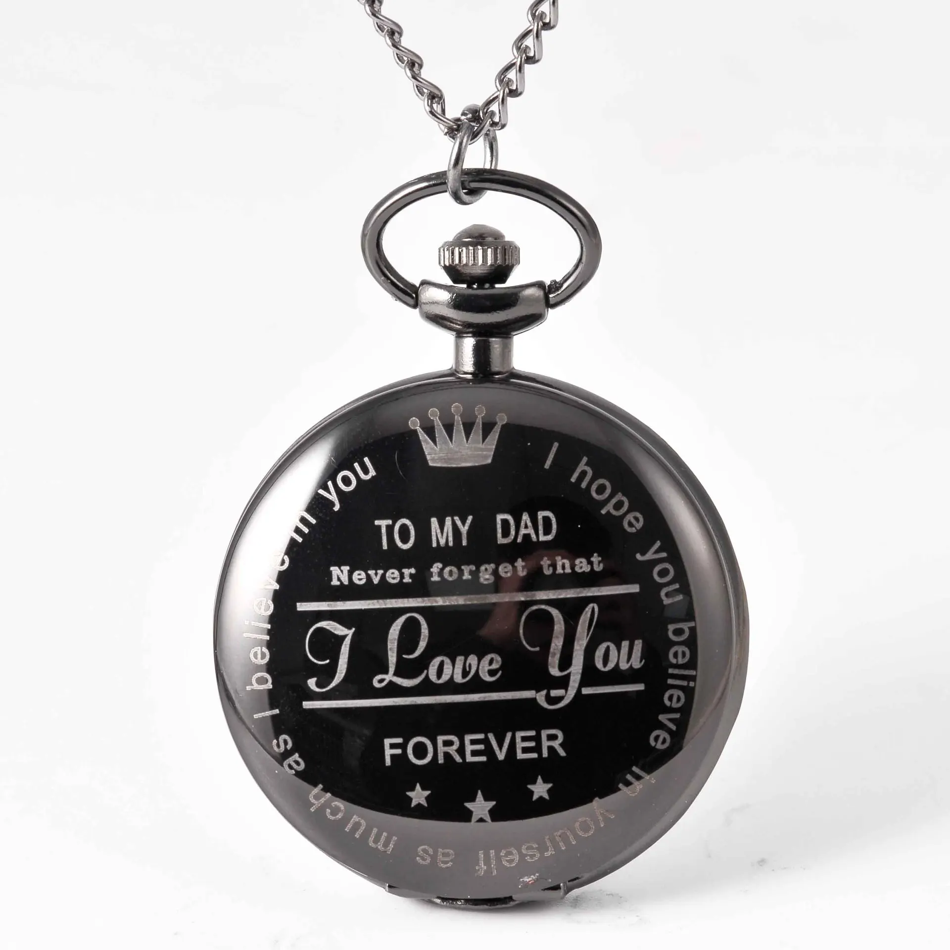 

8878Men And Women Pendant Fashion vintage lettering "TO MY DAD Quartz Pocket Watch Retro Necklace Antique Pocket Watch