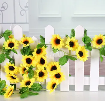 10pcs 2.4M Fake Silk Sunflower Ivy Vine Artificial Flowers With Green Leaves Hanging Garland Garden Fences Wedding Decoration
10pcs 2.4M Fake Silk Sunflower Ivy Vine Artificial Flowers With Green Leaves Hanging Garland Garden Fences Wedding Decoration