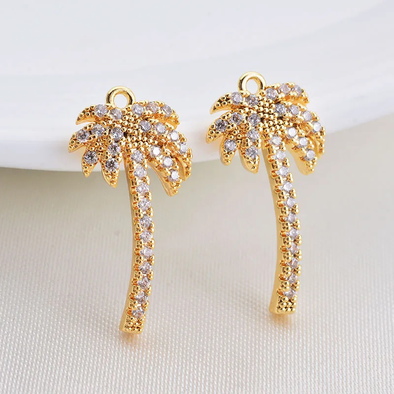(206) 2PCS 18x9.5MM 24K Gold Color Brass Zircon Coconut Tree Pendants Charms High Quality Diy Jewelry Findings Accessories
(206) 2PCS 18x9.5MM 24K Gold Color Brass Zircon Coconut Tree Pendants Charms High Quality Diy Jewelry Findings Accessories