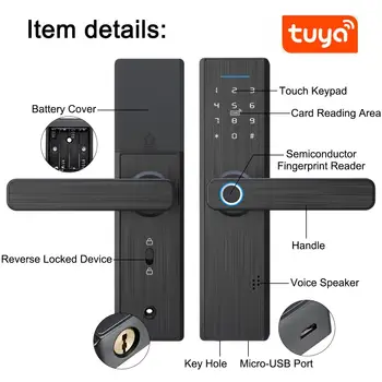 New Smart Fingerprint Door Lock Card Key Digital Code Electronic Lock Home Room Security Mortise Wire Drawing Panel For Tuya wif
New Smart Fingerprint Door Lock Card Key Digital Code Electronic Lock Home Room Security Mortise Wire Drawing Panel For Tuya wif