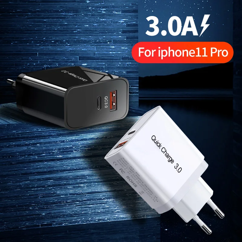 USB Fast Charger 18W Support Quick Charge 3.0 USB Charger EU Type C PD Fast Charger for iPhone Samsung Xiaomi Huawei PD Charger
USB Fast Charger 18W Support Quick Charge 3.0 USB Charger EU Type C PD Fast Charger for iPhone Samsung Xiaomi Huawei PD Charger