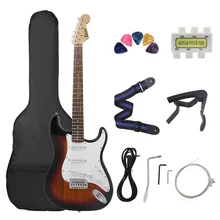M MBAT 21 Frets 6 Strings Electric Guitar Kit Solid Wood Body Maple Neck with Picks Strap Bag Tuner Guitar Parts Accessories
M MBAT 21 Frets 6 Strings Electric Guitar Kit Solid Wood Body Maple Neck with Picks Strap Bag Tuner Guitar Parts Accessories