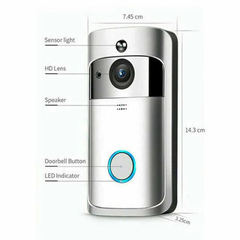 Wireless WiFi Video Doorbell Smart Phone Door Ring Intercom Security Camera Bell
Wireless WiFi Video Doorbell Smart Phone Door Ring Intercom Security Camera Bell