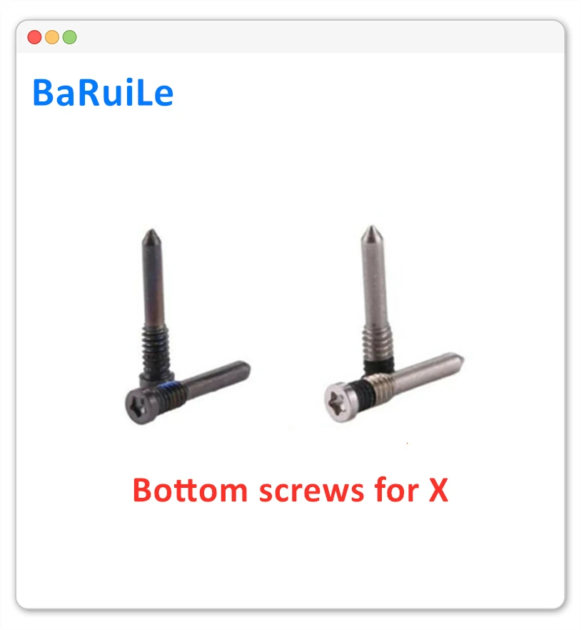 BaRuiLe 100pcs Bottom Screw for iPhone X XS XR XS Max Back Cover Bottom Screws Dock Connector Five Star Pentalobe
BaRuiLe 100pcs Bottom Screw for iPhone X XS XR XS Max Back Cover Bottom Screws Dock Connector Five Star Pentalobe