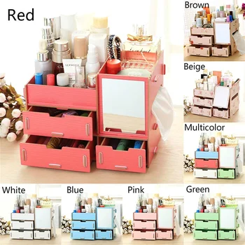 Makeup Organizer Drawers wood Cosmetic Storage Box Jewelry Dressing Table Skin Care Rack Container plastic mirror Organizer
Makeup Organizer Drawers wood Cosmetic Storage Box Jewelry Dressing Table Skin Care Rack Container plastic mirror Organizer