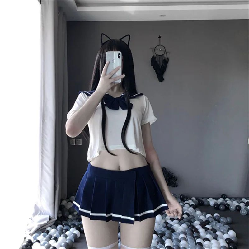 

NEW Sexy Cosplay Lingerie Student Uniform school girl Lady Erotic Temptation Costume Babydoll Dress Lace Miniskirt Outfit For