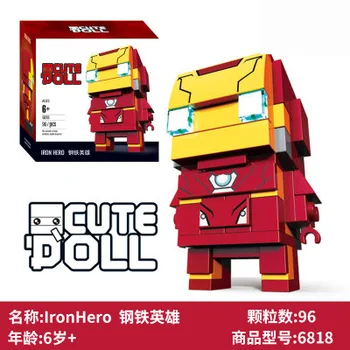 Ironed man Mini Brick Hulked Black Widow Building Blocks Captain America 96pcs Figures Spiderman Headz Toys for children 6818
Ironed man Mini Brick Hulked Black Widow Building Blocks Captain America 96pcs Figures Spiderman Headz Toys for children 6818