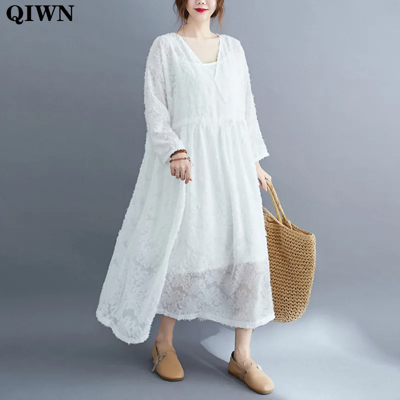 2020 Autumn Long Sleeve Dress For Women Korean Female White A-Line Long Dresses Vintage 4XL 5XL 6XL Robe Femme Ladies Vestidos
2020 Autumn Long Sleeve Dress For Women Korean Female White A-Line Long Dresses Vintage 4XL 5XL 6XL Robe Femme Ladies Vestidos