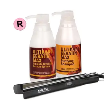 Professional 12% Formaldehyde 300ml Brazilian Keratin Treatment For Resistant Hair+300ml Purifying Shampoo+Hair Flat Iron Tool
Professional 12% Formaldehyde 300ml Brazilian Keratin Treatment For Resistant Hair+300ml Purifying Shampoo+Hair Flat Iron Tool