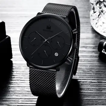 SHAARMS Fashion Men Sport Watch Luxury Mesh Band Stainless Steel Quartz Watches Male Black Date Wristwatch Relogio Masculino
SHAARMS Fashion Men Sport Watch Luxury Mesh Band Stainless Steel Quartz Watches Male Black Date Wristwatch Relogio Masculino