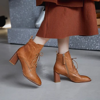 Salu 2020 Newest Genuine leather ankle boots women round toe winter high heels platform boots autumn fashion party shoes woman 
Salu 2020 Newest Genuine leather ankle boots women round toe winter high heels platform boots autumn fashion party shoes woman