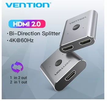 Vention 4K HDMI Switch Bi-Direction 1 To 2 HDMI 2.0 Splitter 2 in 1 Out 2K HDMI Adapter Switch For PS3 PS4 TV Xbox HDMI Switcher
Vention 4K HDMI Switch Bi-Direction 1 To 2 HDMI 2.0 Splitter 2 in 1 Out 2K HDMI Adapter Switch For PS3 PS4 TV Xbox HDMI Switcher