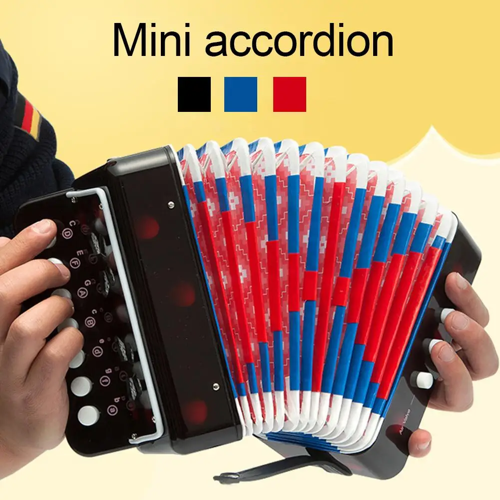 7 клавиш 3 кнопки мини аккордеон детская развивающая игрушка музыкальный