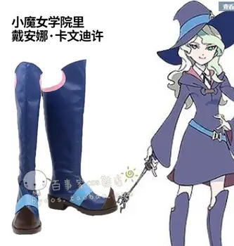 

Akko Shoes Cosplay Little Witch Academia Atsuko Kagari Akko Cosplay Boots Blue Shoes Custom Made Any Size