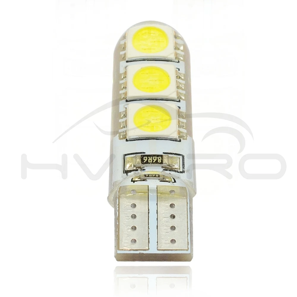 Hviero Car LED T10 194 W5W DC 12V Canbus 6SMD 5050 Silicone shell LED Lights Bulb No Error Led Tail Parking Fog light Auto Car Lamp