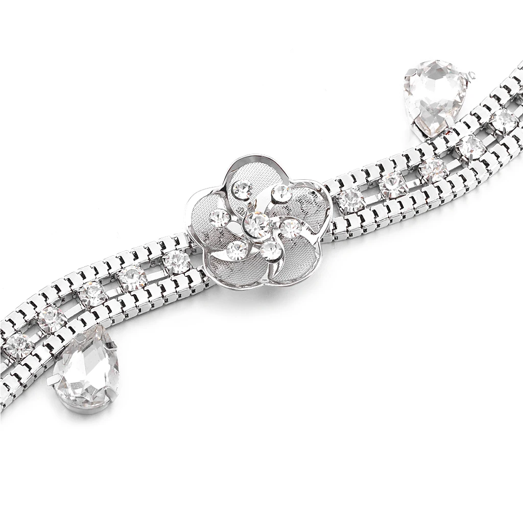 Elegant Rhinestone Flower Waved Women's Body Jewelry Belly Waist Chain Belt Elegant Rhinestone Flower Waved Women's Body Jewelry Belly Waist Chain Belt