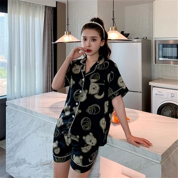 Spring and summer pajamas suit 2020 new short-sleeved пижама women thin section casual pajamas breathable and soft black 2020
Spring and summer pajamas suit 2020 new short-sleeved пижама women thin section casual pajamas breathable and soft black 2020