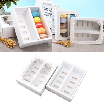 10 pcs Macarons Box White Paper Cake Carriers Packaging Containers with Clear Window for Mini Donut Biscuits Muffin 
10 pcs Macarons Box White Paper Cake Carriers Packaging Containers with Clear Window for Mini Donut Biscuits Muffin