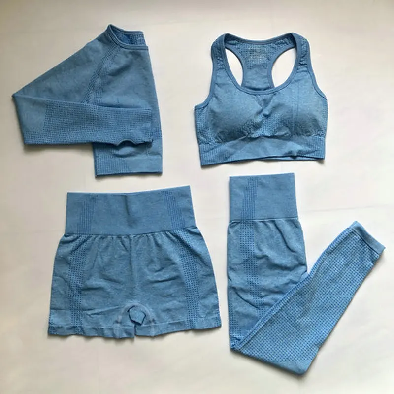 4PCS Sexy Yoga Set Sports Wear For Women Gym Clothing Sports Suit Fitness Long Sleeve Crop Top High Waist Leggings Sports Suits
4PCS Sexy Yoga Set Sports Wear For Women Gym Clothing Sports Suit Fitness Long Sleeve Crop Top High Waist Leggings Sports Suits