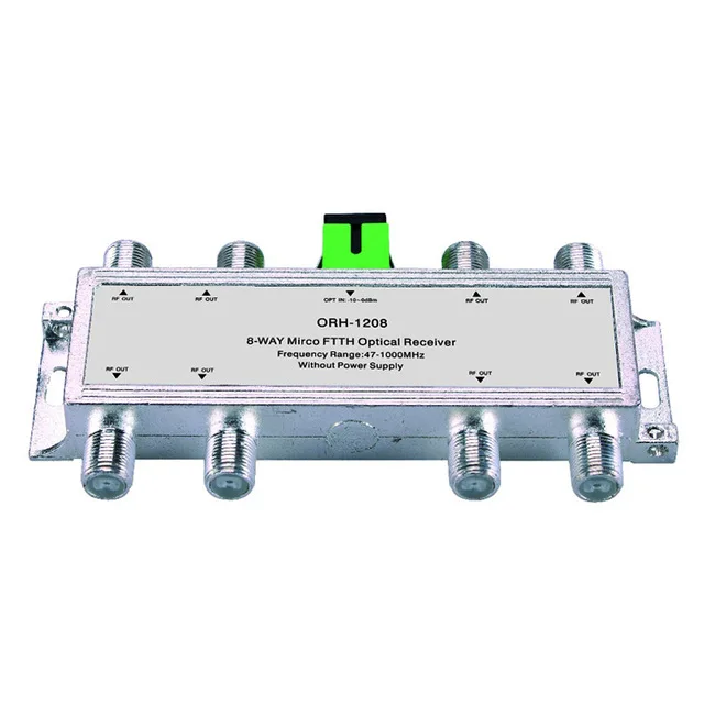 Mini CATV FTTH Optical Receiver ORH-1208 47-1000MHz,8 way passive FTTH negative optical receiver
Mini CATV FTTH Optical Receiver ORH-1208 47-1000MHz,8 way passive FTTH negative optical receiver