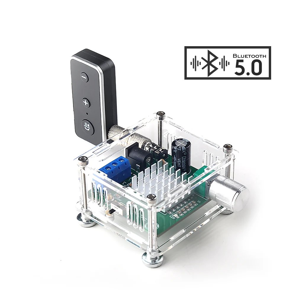 Цифровой усилитель мощности AIYIMA 50Wx2 Bluetooth 5 0 стерео 2 канала звука с Чехол DIY Amp для