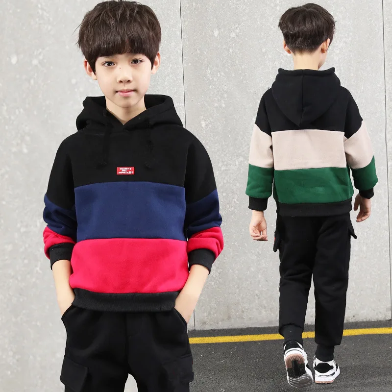 Children Autumn Winter Plus Velvet Sport Clothing Set Boys Hoodies Pants 2pcs Outfits Kids Thickening Tracksuits Clothes
Children Autumn Winter Plus Velvet Sport Clothing Set Boys Hoodies Pants 2pcs Outfits Kids Thickening Tracksuits Clothes