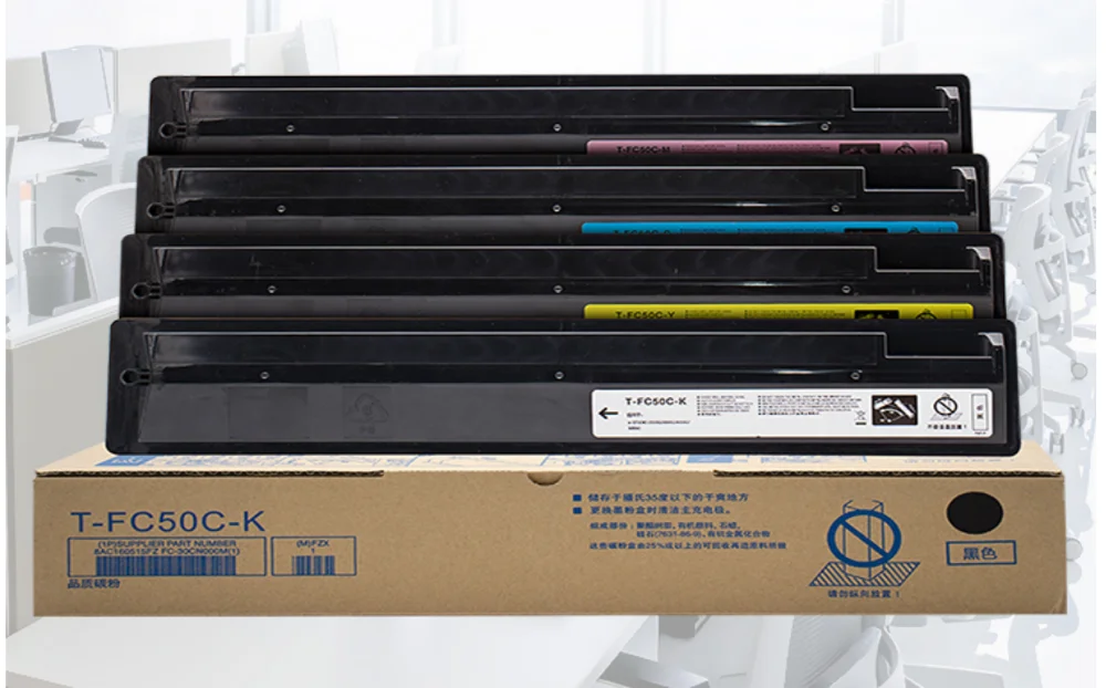 Фото 4 шт. совместимый TFC50X-ST цветной тонер-картридж для toshiba 2555C 3055C 3555C лазерный