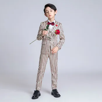 YuanLu Kids Suit For Boy Stripe Blazer/Shirt/Vest/Pants Formal Suit For Wedding Party Costume British Style
YuanLu Kids Suit For Boy Stripe Blazer/Shirt/Vest/Pants Formal Suit For Wedding Party Costume British Style