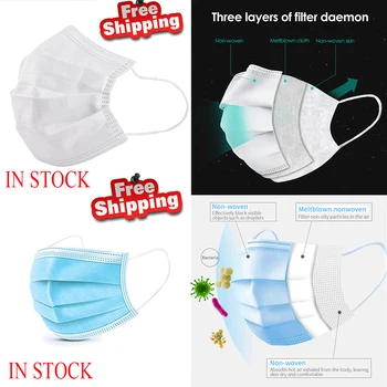 100pcs Blue White Face Masks Anti Dust Pollution Disposable Filter Masker 3-laye Meltblown Cloth Face Mask Earloops Mouth Masks
100pcs Blue White Face Masks Anti Dust Pollution Disposable Filter Masker 3-laye Meltblown Cloth Face Mask Earloops Mouth Masks