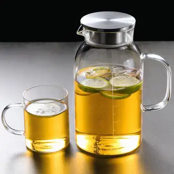 Glass Water Pitcher High Temperature Resistance with Handle Lid Thickened Pitcher for Kitchen Home Office Use
Glass Water Pitcher High Temperature Resistance with Handle Lid Thickened Pitcher for Kitchen Home Office Use