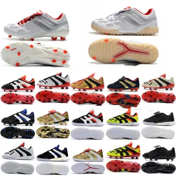 

2019 top quality mens soccer shoes PREDATOR ACCELERATOR Electricity FG soccer cleats indoor football boots botas de futbol Gold