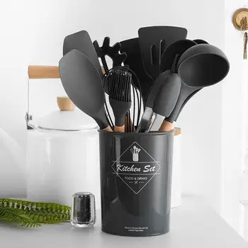 11/PCS Set With Storage Box Kitchen Tools Silicone Cooking Utensils Set Non-stick Spatula Shovel Wooden Handle Cooking Tools
11/PCS Set With Storage Box Kitchen Tools Silicone Cooking Utensils Set Non-stick Spatula Shovel Wooden Handle Cooking Tools