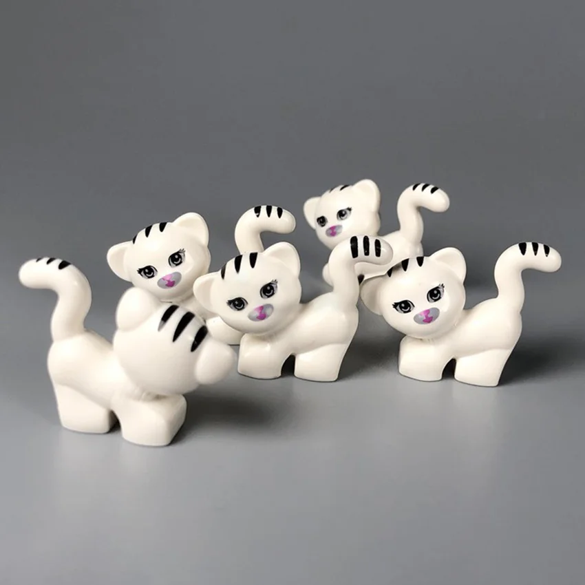 5Pcsset MOC Accessories Legoings Animal Pet Cat Building Blocks Model Building Kits Bricks DIY Toys for Children (5)