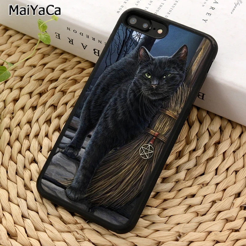 MaiYaCa Черный кот Салем ведьмы метла чехол для телефона iPhone X XR XS 11 12 13 Pro MAX 5 6 7 8 Plus