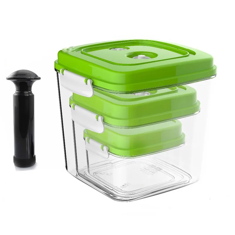Vacuum Container Large Capacity Food Saver Storage Square Plastic Containers With Pump 500ML+1400ML+3000ML S166
Vacuum Container Large Capacity Food Saver Storage Square Plastic Containers With Pump 500ML+1400ML+3000ML S166