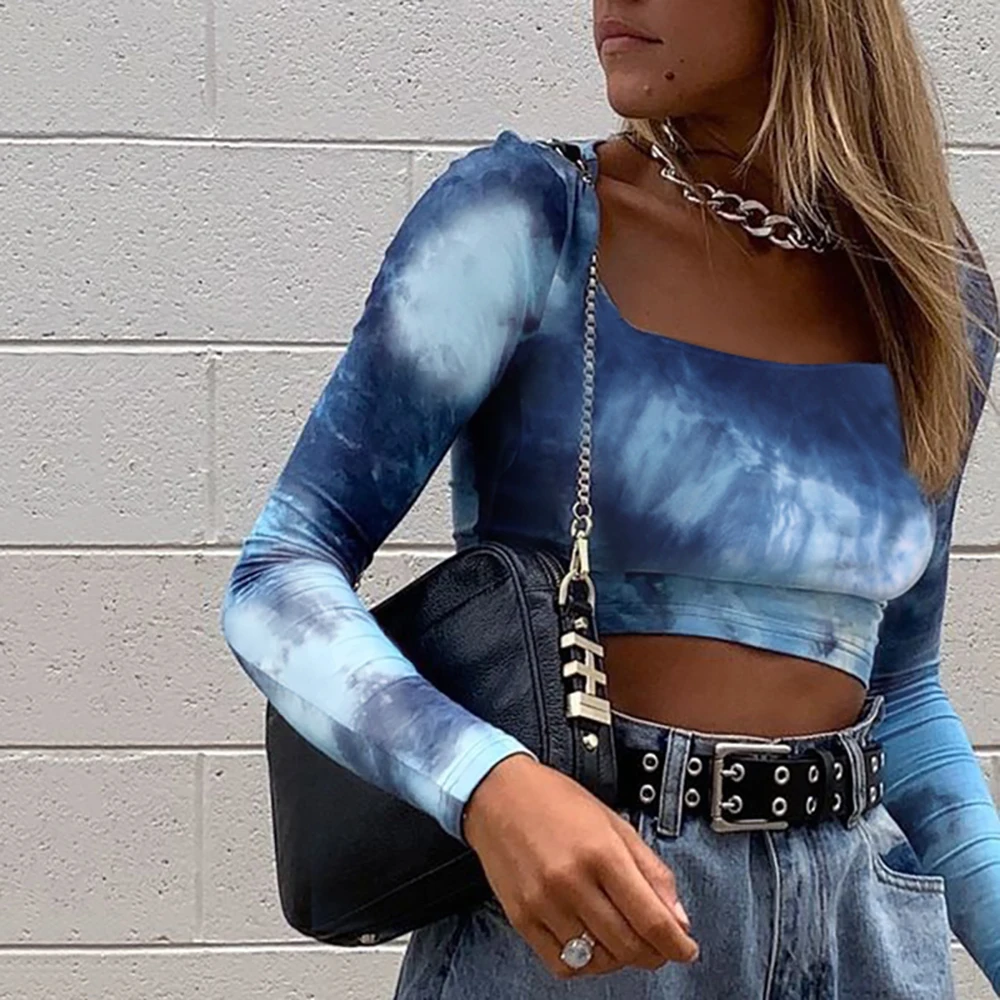 Women's Clothing Newest Tie-dye Print Fashion Crop Top Square Collar Long Sleeve Skinny Trendy Ladies T-shirt Casual Streetwear
Women's Clothing Newest Tie-dye Print Fashion Crop Top Square Collar Long Sleeve Skinny Trendy Ladies T-shirt Casual Streetwear