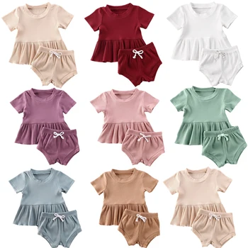 Baby Summer Clothing Infant Newborn Baby Girls 2Pcs Set Ribbed Outfits Short Sleeve Shirt Dress Tops Shorts Bottoms Outfit
Baby Summer Clothing Infant Newborn Baby Girls 2Pcs Set Ribbed Outfits Short Sleeve Shirt Dress Tops Shorts Bottoms Outfit