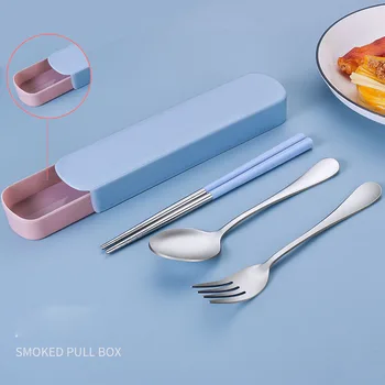 Portable Travel Tableware Stainless Steel Dinnerware With Box Kitchen Fork Spoon Dinner Set For Kid School Cutlery
Portable Travel Tableware Stainless Steel Dinnerware With Box Kitchen Fork Spoon Dinner Set For Kid School Cutlery