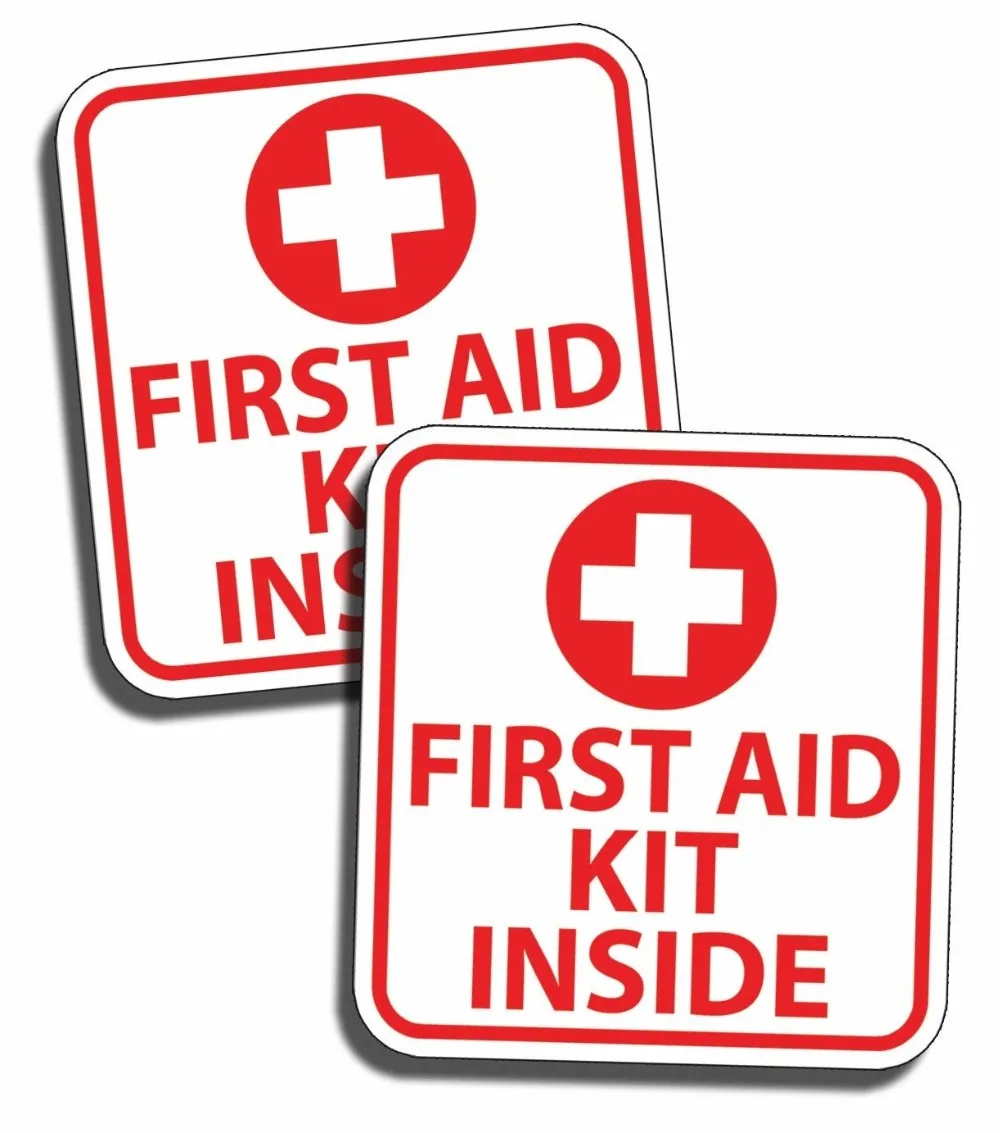 

1st First Aid Kit Inside Stickers Decal Self Adhesive Vinyl Rescue Emergency DIY